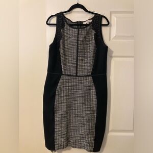 The Loft : Size 14 Dress Size Black & White Herringbone Pattern